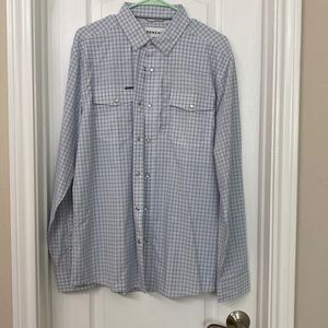 Poncho Men’s Large Slim pearl snap long sleeve. Like new